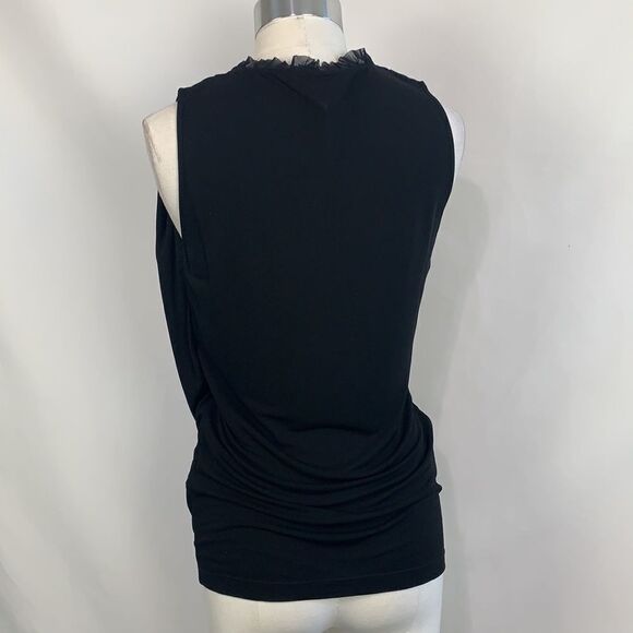 Fuzzi black mesh drape neck tank top - Picture 5 of 7